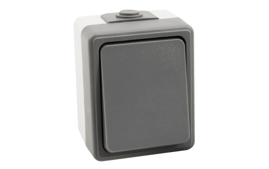 Feuchtraum Wechselschalter McPower ''Secure'', 250V~/10A, IP44, Aufputz, grau