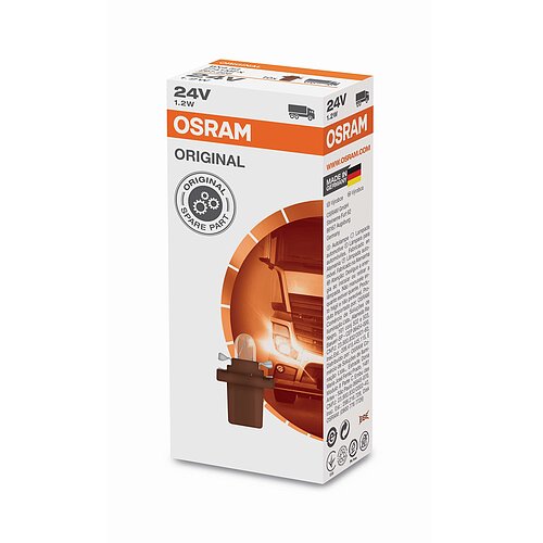 24V 1,2W B8.5d Original Kunststoffsockel Faltschachtel OSRAM