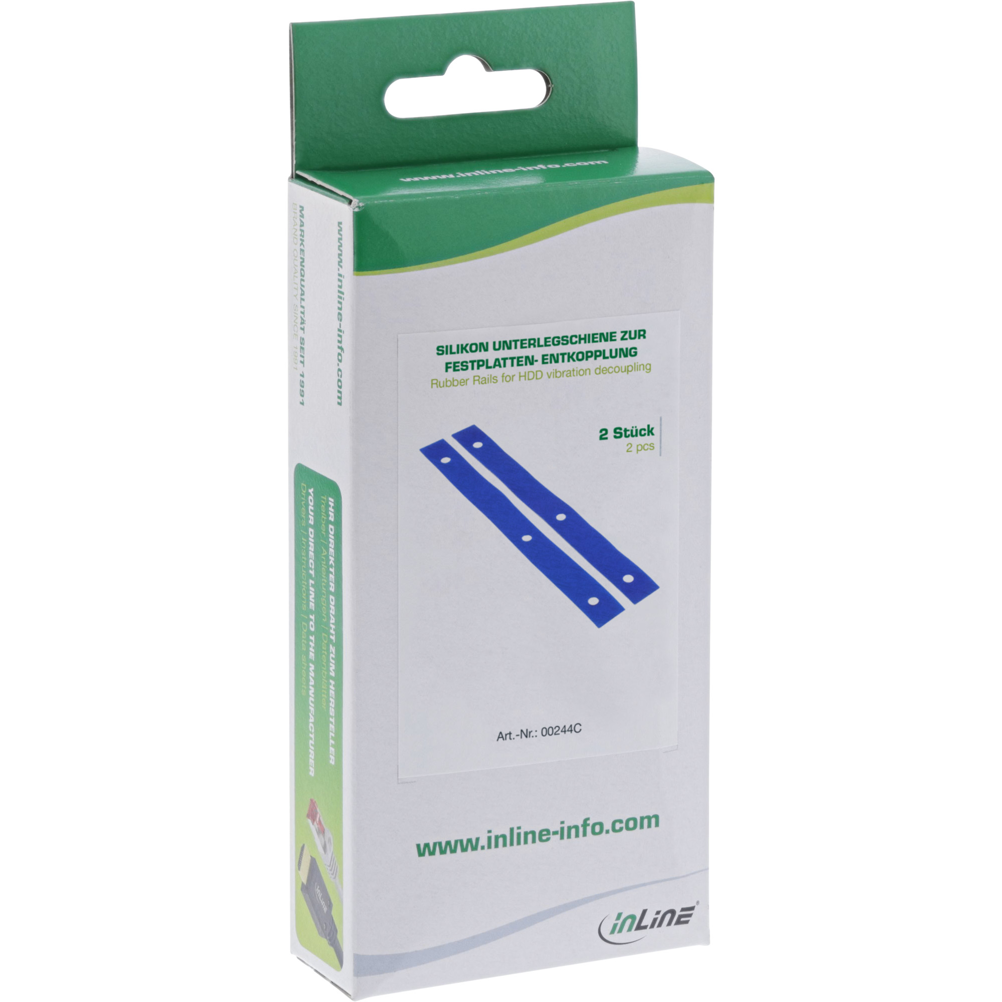 Inline® Silikon Unterlegschiene, zur Festplatten-Entkopplung (Antivibration) Inline® Silikon Unterlegschiene, zur Festplatten-Entkopplung (Antivibration)