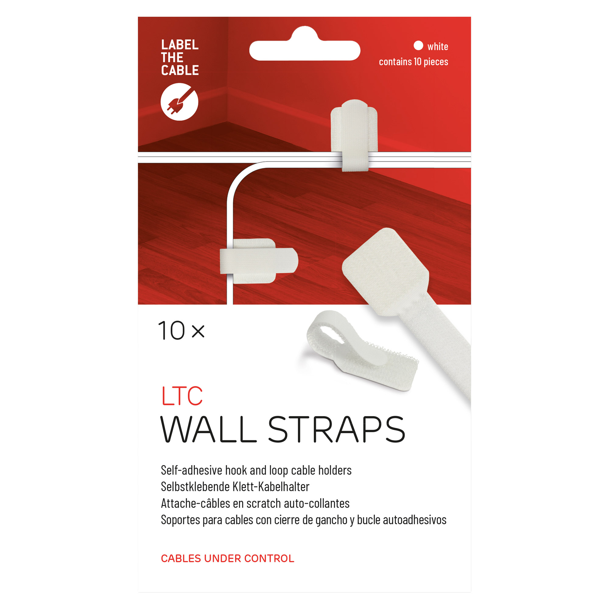 Label-The-Cable Wall, LTC 3120, 10er Set weiß