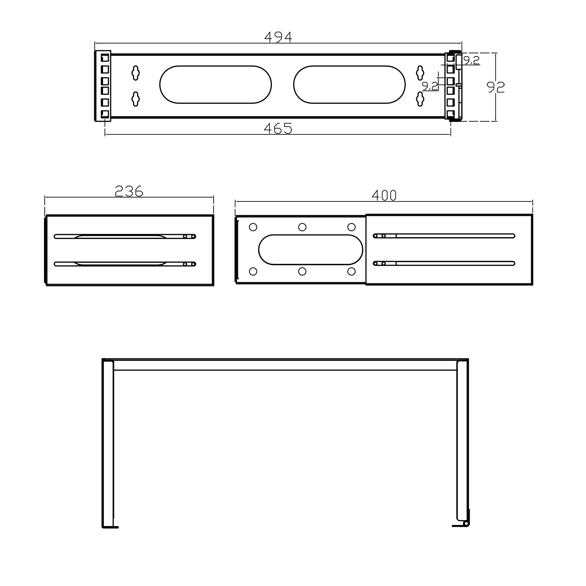 Inline® 19" Rack zur Wandmontage, 2HE, 24-40cm Tiefe, schwarz