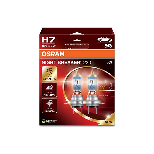 OSRAM H7 12V 55W PX26d NIGHT BREAKER® 220 +220% 2 Stück