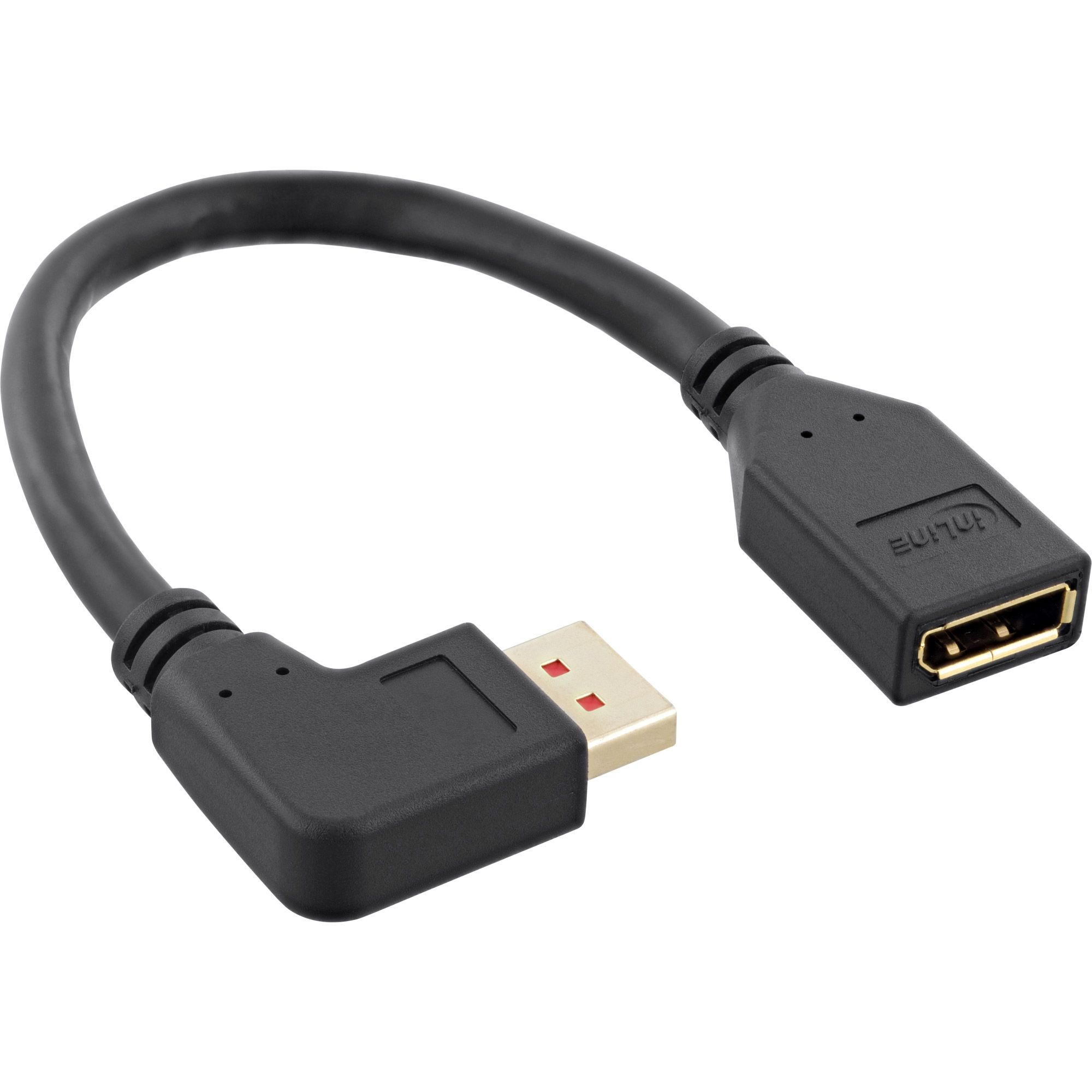 Inline® DisplayPort 1.4 Adapterkabel ST/BU, 8K4K, links gewinkelt