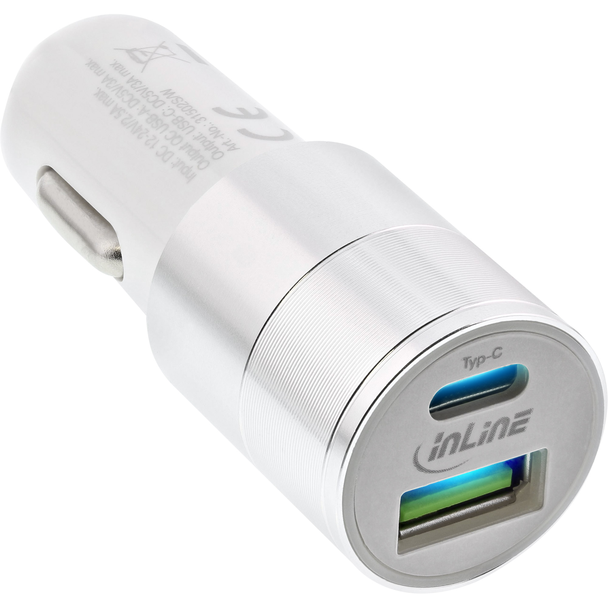 Inline® USB KFZ Stromadapter Quick Charge 3.0, 12/24VDC zu 5V DC/3A, USB-A+USB-C Inline® USB KFZ Stromadapter Quick Charge 3.0, 12/24VDC zu 5V DC/3A, USB-A+USB-C