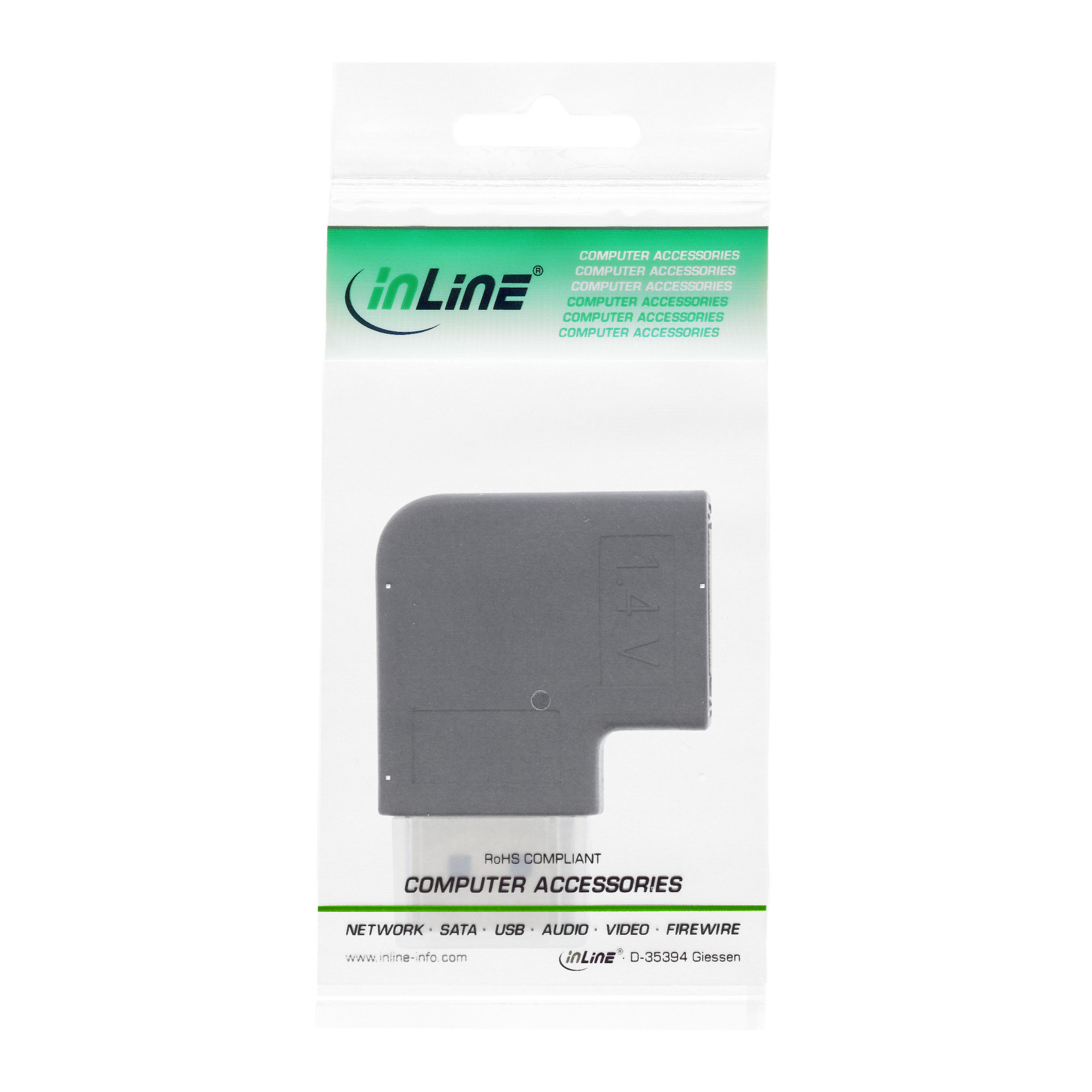 Inline® DisplayPort Adapter, DisplayPort Stecker / Buchse links gewinkelt