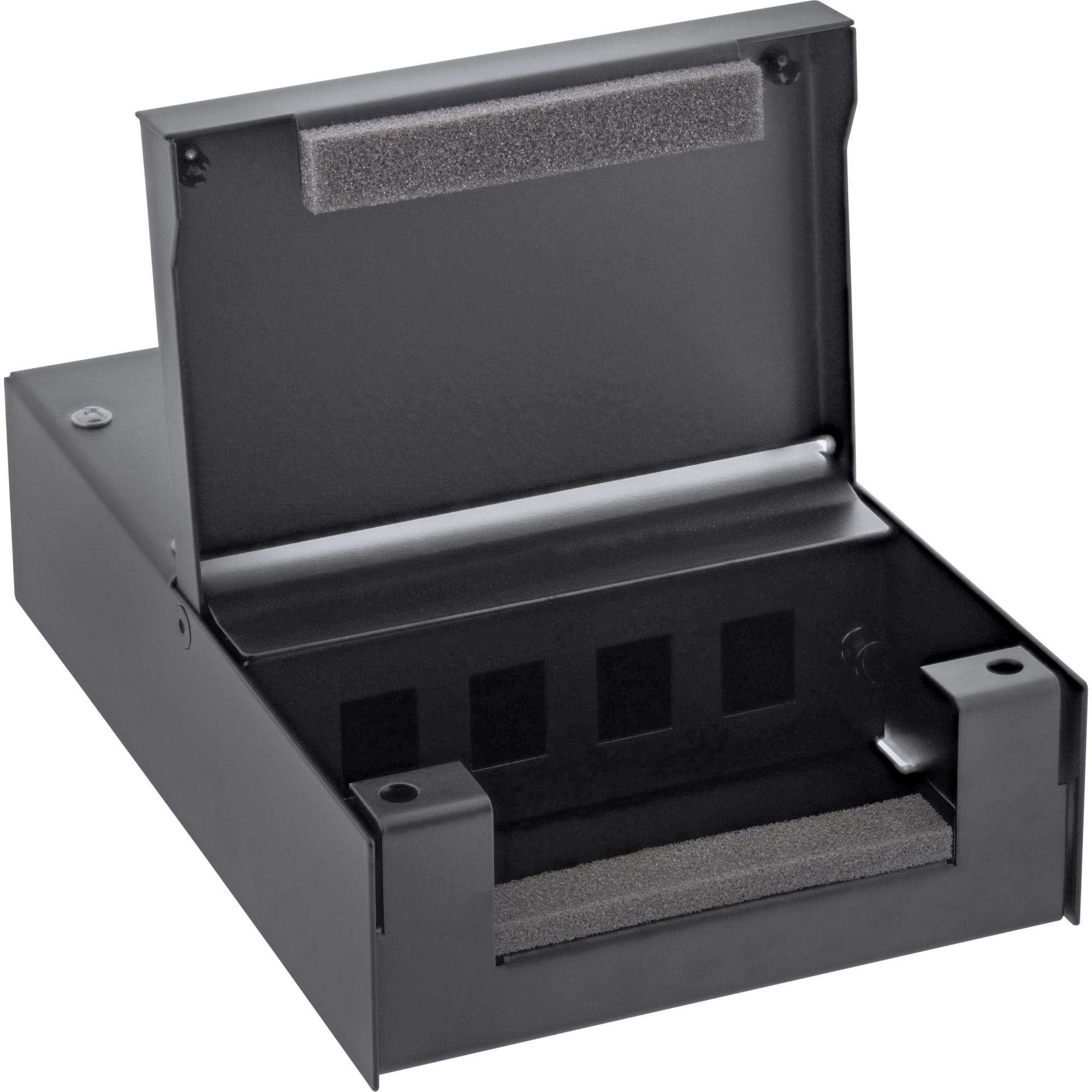 Inline® Anschlussdose Aufputz für 4x Keystone RJ45 Buchse, Metall, schwarz