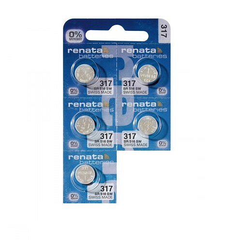 Renata SR516SW SR62 317 Silberoxid Batterie 1,55 V - 5er Verpackung