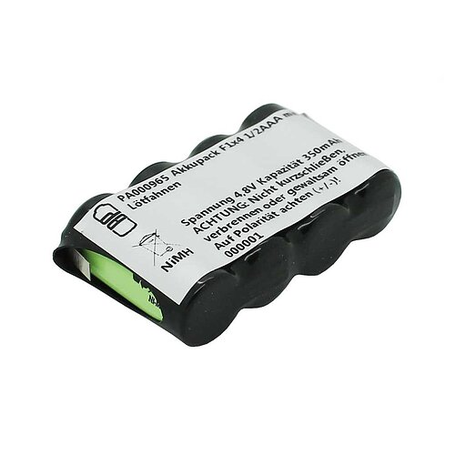 Akkupack NiMH 4,8V 350mAh F1x4 1/2AAA mit Lötfahnen passend für HM Funktechnik HM22XX Sender Akkupack NiMH 4,8V 350mAh F1x4 1/2AAA mit Lötfahnen passend für HM Funktechnik HM22XX Sender