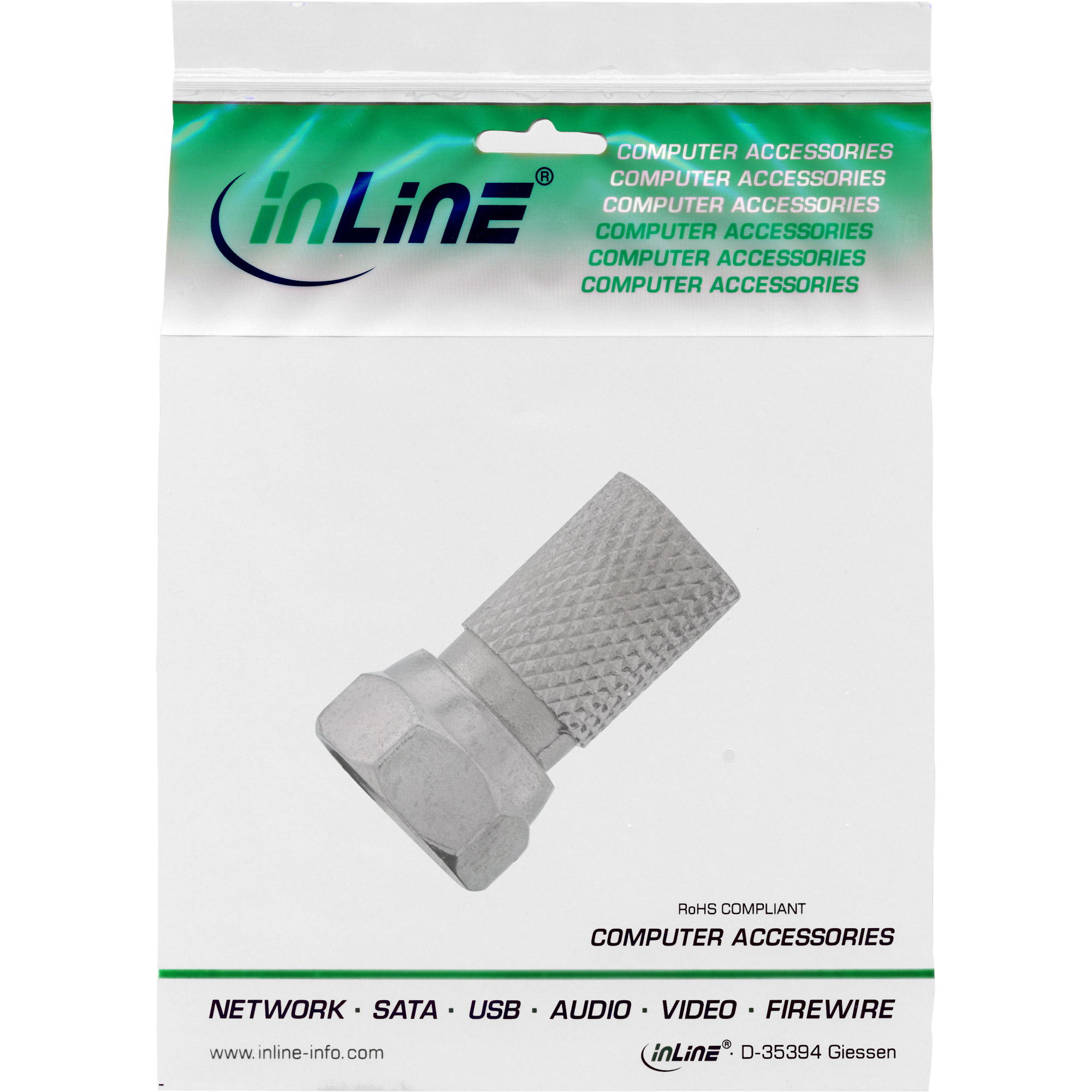 7.5mm - Inline® F-Stecker, für Koaxialkabel mit Aussenmantel