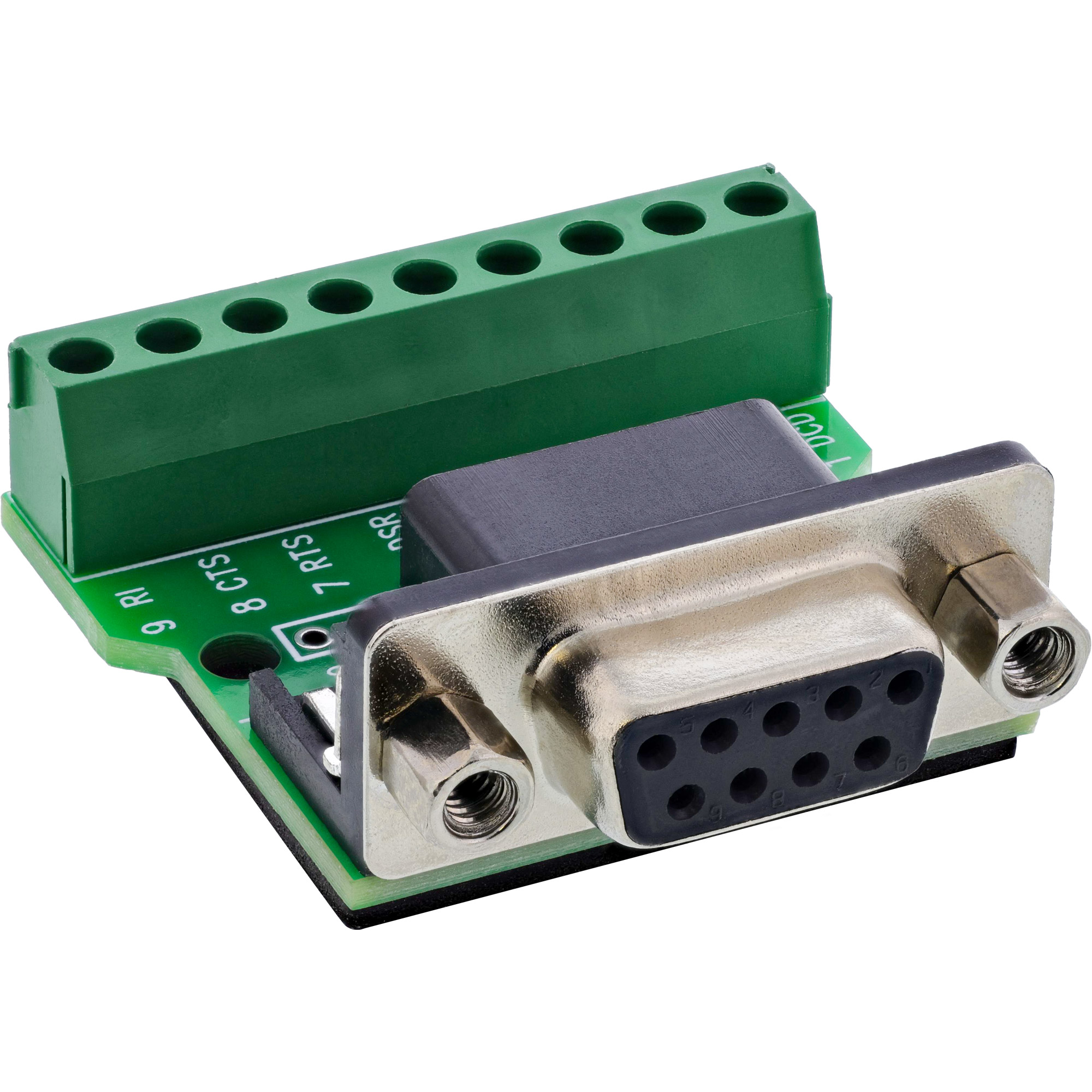 InLine® Terminalblock D-Sub 9 Buchse, Schraubklemme, Schraubsicherung
