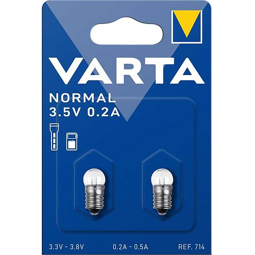 2x Varta 714 Vacuum E10 3,5V 0,2A