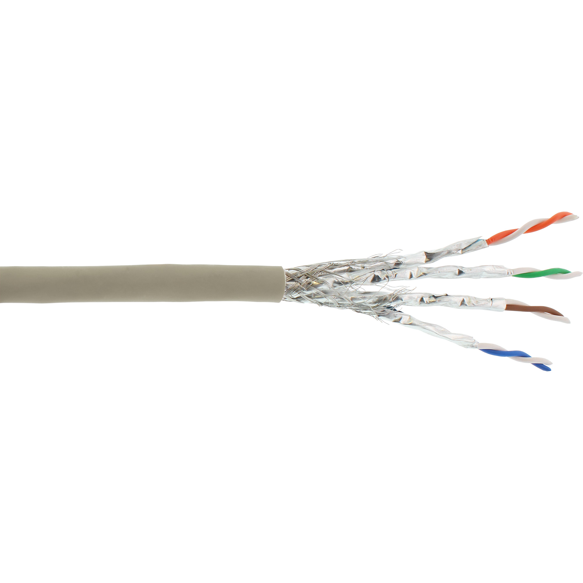 100m - Inline® Patchkab., S/FTP (PiMf), Cat.6A, 500MHz, halogenfrei, Kupfer, grau