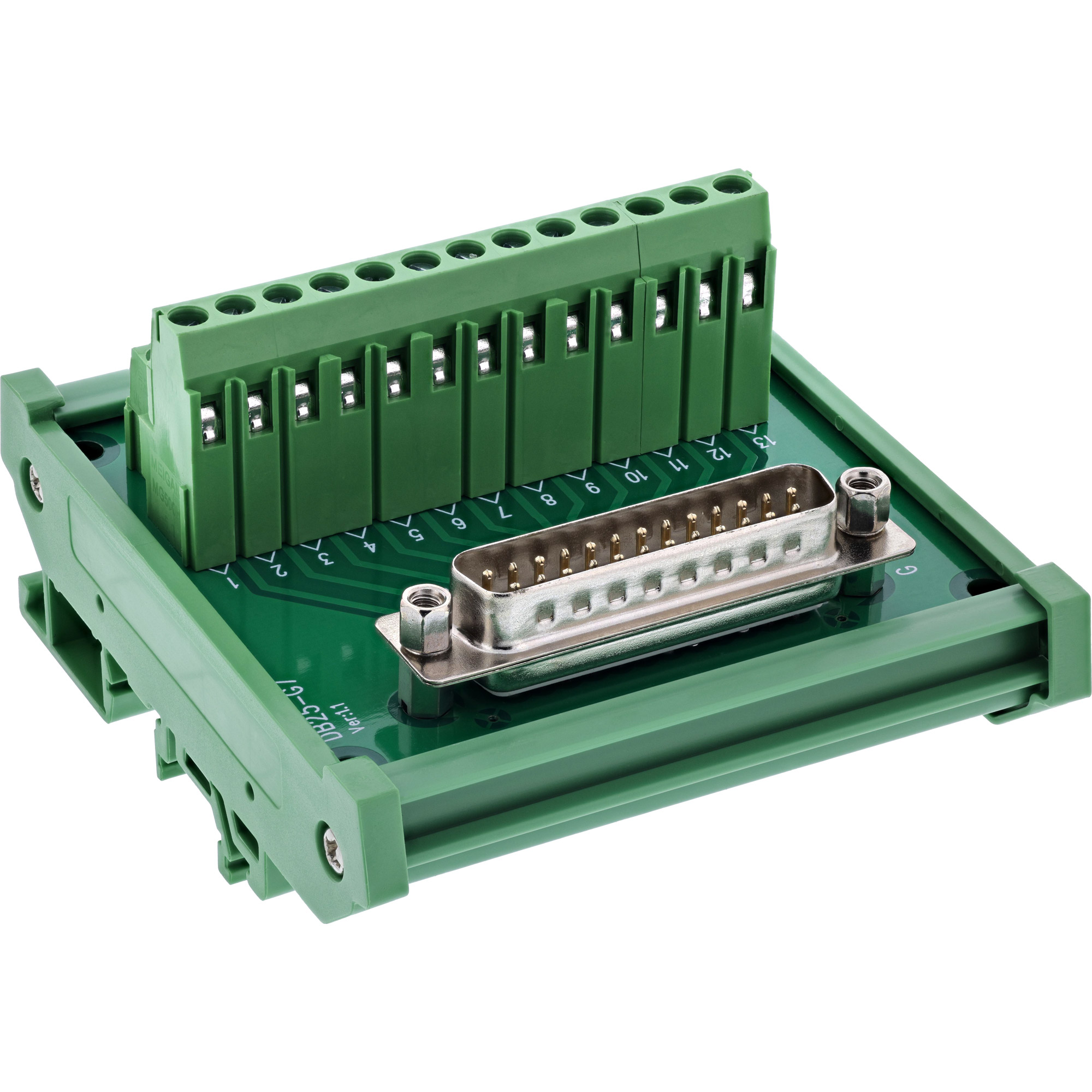 InLine® D-Sub 25 Terminalblock, Stecker , Schraubklemme, für Hutschiene