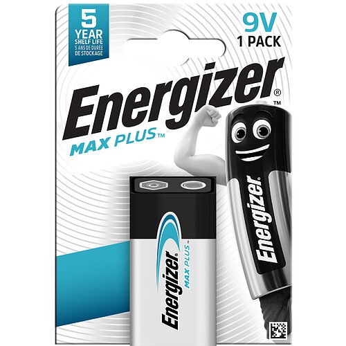 Energizer Alkaline Max Plus 9V Block 6LR61 Batterie - 1er Verpackung