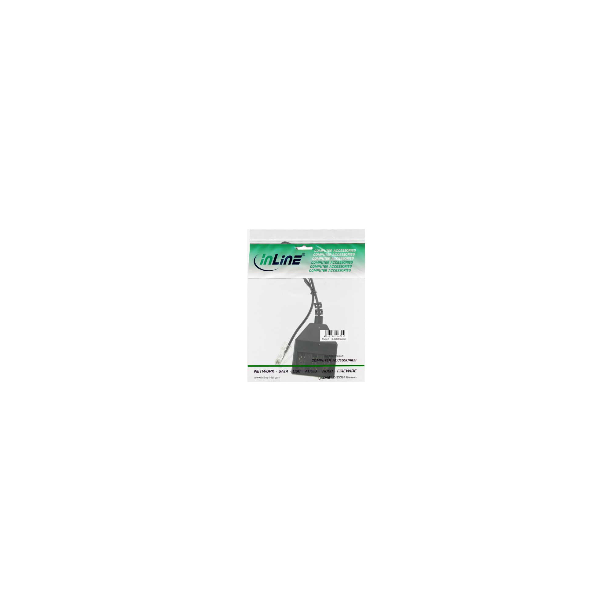 20cm - Inline® TAE Adapterkabel, RJ45 Stecker auf TAE NFN Dose 20cm - Inline® TAE Adapterkabel, RJ45 Stecker auf TAE NFN Dose