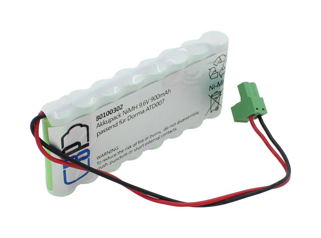 Akku für Türsteuerung NiMH 9,6V 900mAh passend für Dorma ATD007 Akku für Türsteuerung NiMH 9,6V 900mAh passend für Dorma ATD007