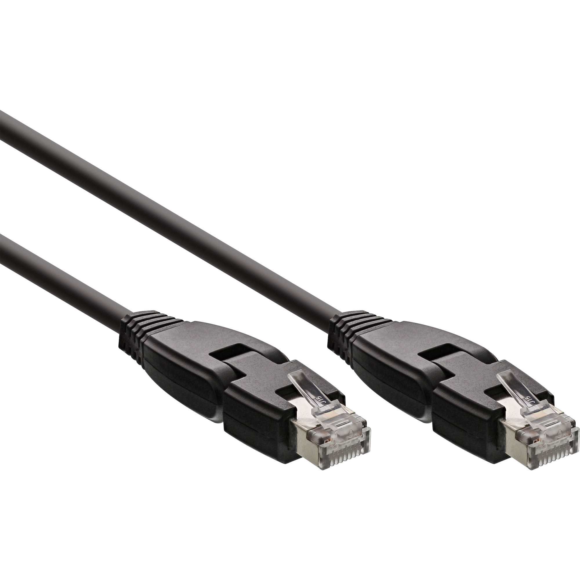 Inline® Patchkabel 180°, S/FTP (PiMf), Cat.6A, halogenfrei, 1m