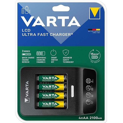 Varta 57685 101 441 LCD Ultra Fast Charger inkl. 4x AA 2100mAh 56706 Varta 57685 101 441 LCD Ultra Fast Charger inkl. 4x AA 2100mAh 56706