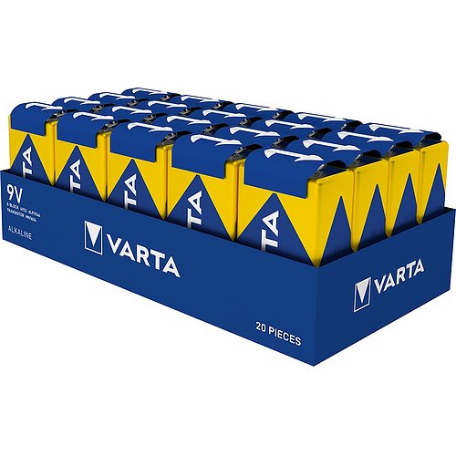 Varta Longlife Power 9V Block 6LR61 Alkaline Batterie - 20er Folienverpackung