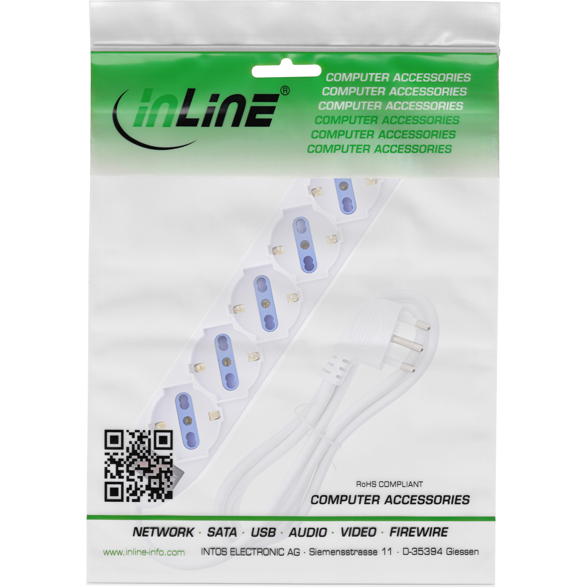 InLine® Steckdosenleiste ITALIEN, 6-fach, mit Schalter, 1,5m, weiß InLine® Steckdosenleiste ITALIEN, 6-fach, mit Schalter, 1,5m, weiß