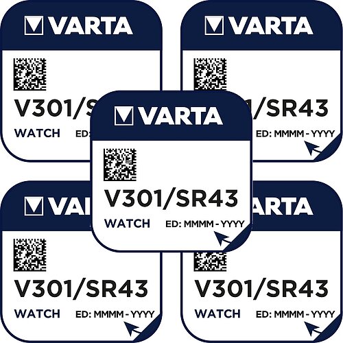5x Varta SR43SW 301 Silberoxid Batterie 1,55V
