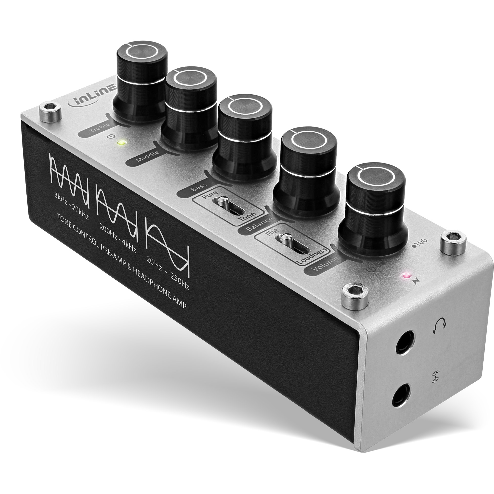 InLine AmpEQ Hi-Res AUDIO Kopfhörer-Verstärker und Equalizer, 3,5mm Klinke, USB