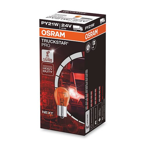 PY21W 24V 21W BAU15s TRUCKSTAR® PRO NEXT GEN bis 2,5x längere Lebensdauer 1St OSRAM