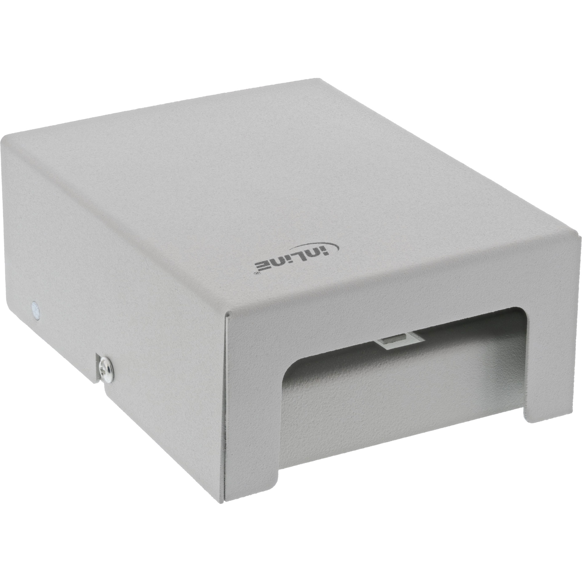 Inline® Patchfeld-Dose Aufputz für 4x Keystone RJ45, Metall, lichtgrau RAL7035