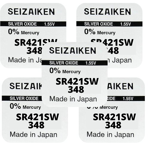 5x SR421SW 348 Silberoxid Batterie Seizaiken 1,55 V