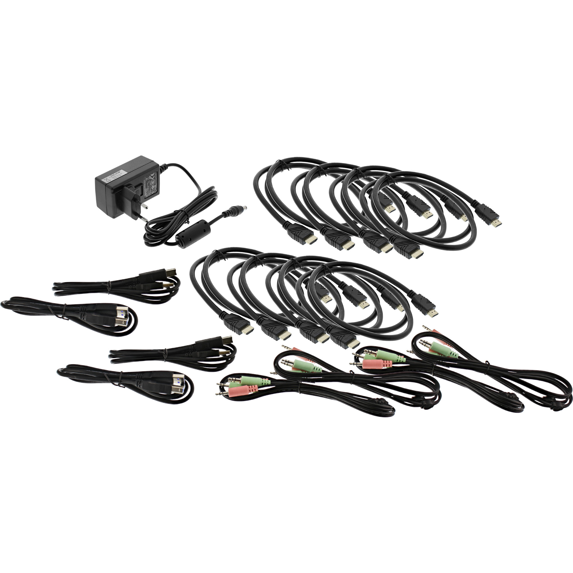 Inline® KVM Desktop Switch, 4-fach, Dual Monitor, HDMI, 4K, USB 3.0, Audio