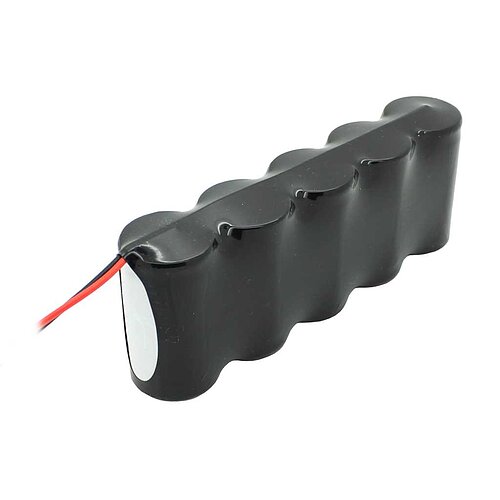 Notleuchtenakku NiCd 6,0V 4500mAh F1x5 Mono D mit 200mm Kabel einseitig Notleuchtenakku NiCd 6,0V 4500mAh F1x5 Mono D mit 200mm Kabel einseitig