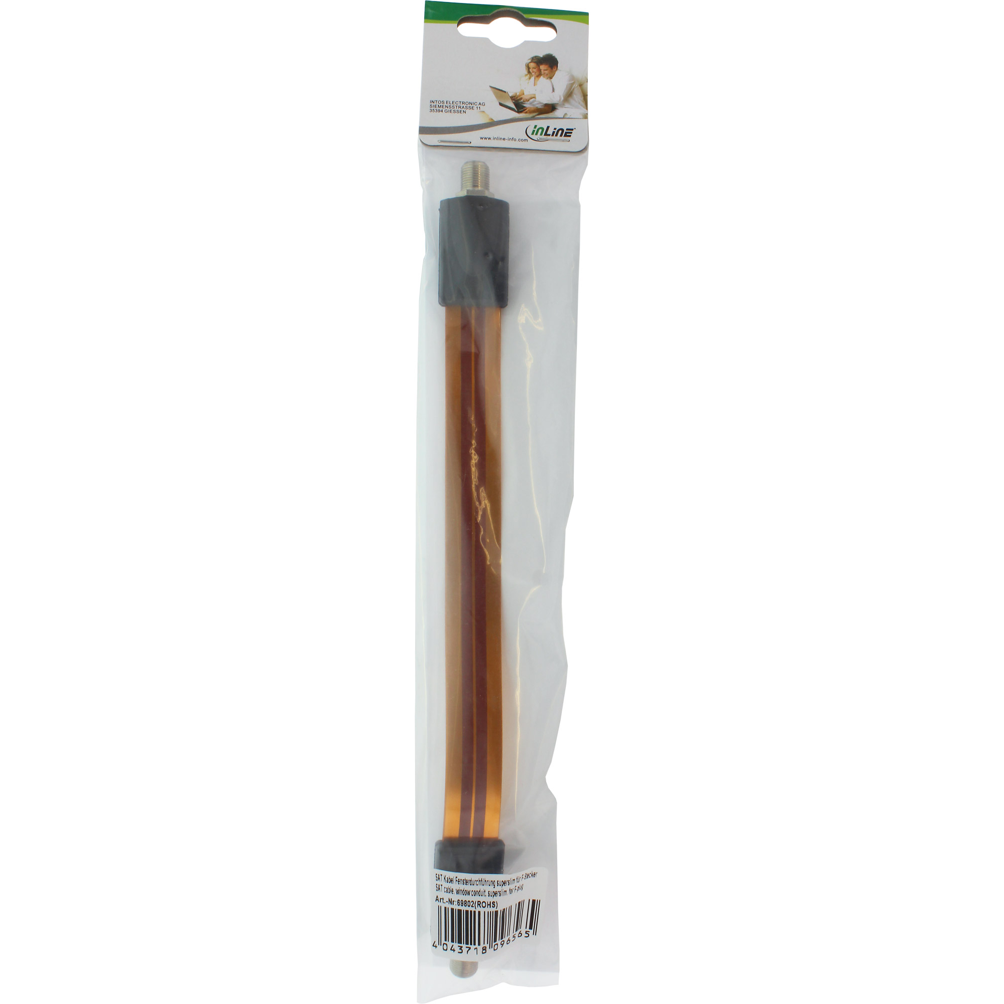 Inline® SAT Kabel Fensterdurchführung für F-Stecker