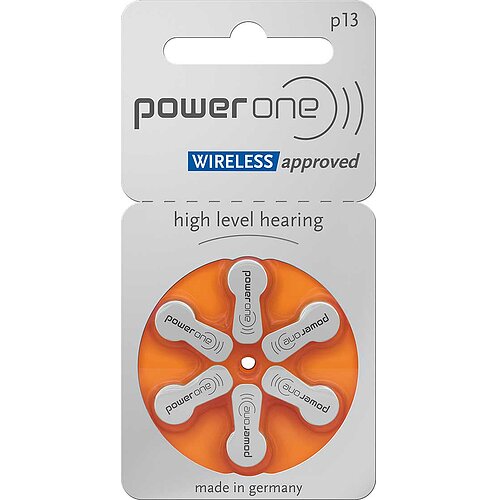 Typ 13 PR48 Power One Hörgerätebatterien 1,45 V - Orange - 6 Stück