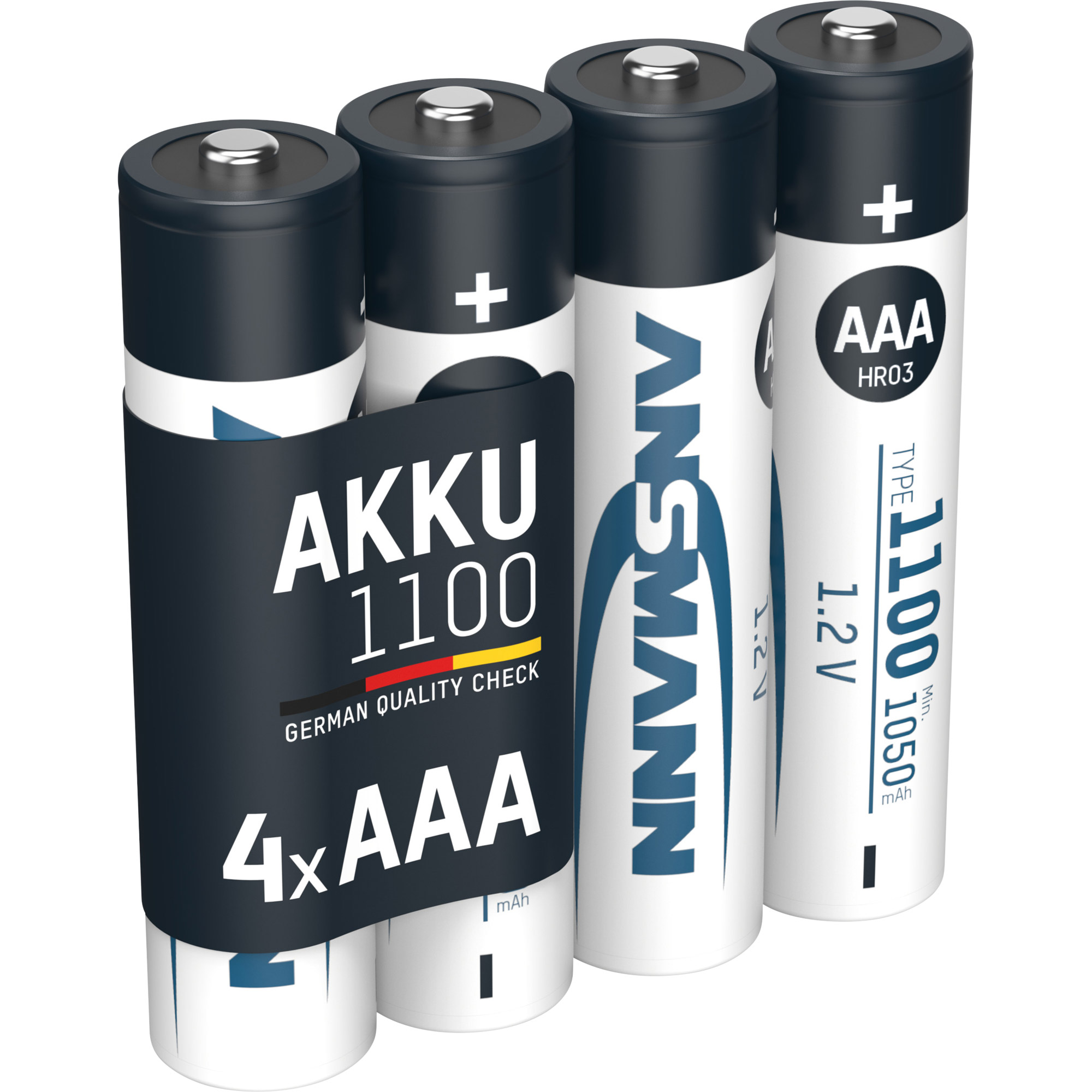Ansmann NiMH AAA Micro 1100mAh HR03 Akku - 4er Verpackung Ansmann NiMH AAA Micro 1100mAh HR03 Akku - 4er Verpackung