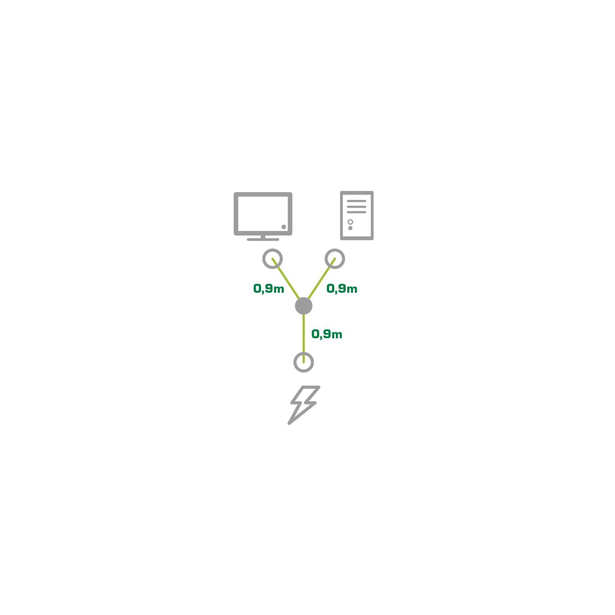 Inline® Netz-Y-Kabel, Kaltgeräte, 1x IEC-C14 auf 2x IEC-C13, 1,8m