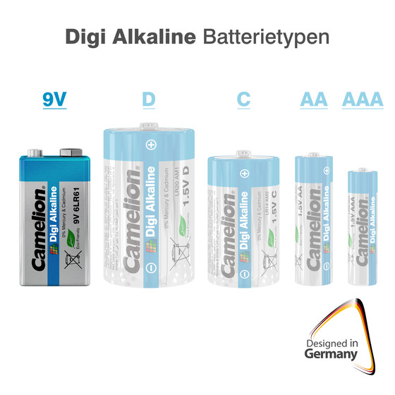 Camelion Digi 9V Block 6LR61 Alkaline Batterie - 1er Blisterkarte