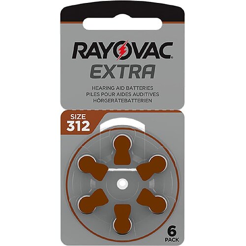 120 x Typ 312 PR41 Rayovac Extra Advanced Hörgerätebatterien 1,45 V - Braun 