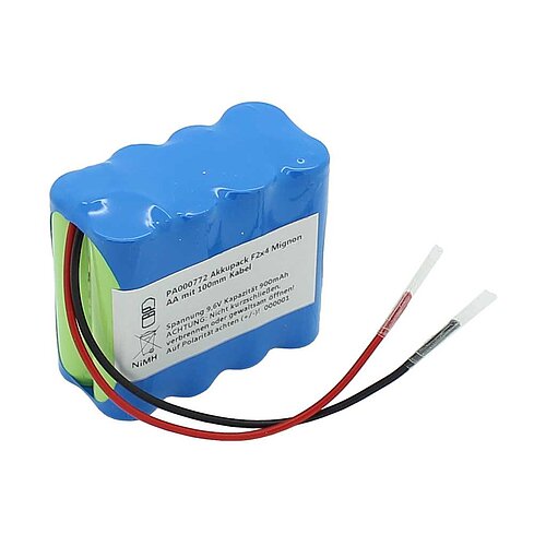 Akkupack NiMH 9,6V 900mAh F2x4 Mignon AA mit 100mm Kabel Akkupack NiMH 9,6V 900mAh F2x4 Mignon AA mit 100mm Kabel