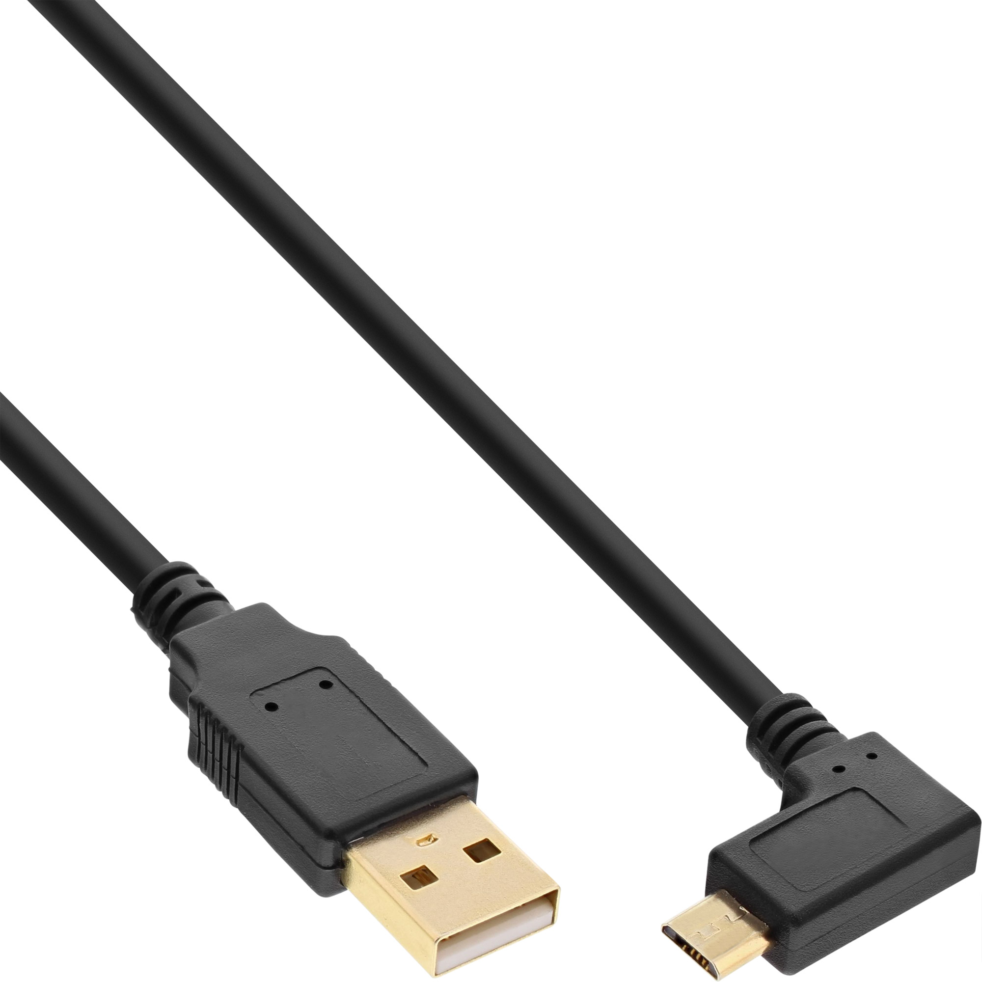 Inline® Micro-USB 2.0 Kabel, USB-A ST/Micro-B ST gew., vergoldete Kontakte, 0,5m