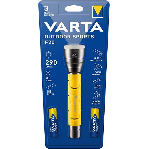 Varta Outdoor Sports F20 Taschenlampe 18628 - inkl. Batterien
