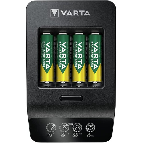 NiMH Akku LCD+ Smart Ladegerät 1,6A Varta 57684 für AA Mignon AAA Micro USB