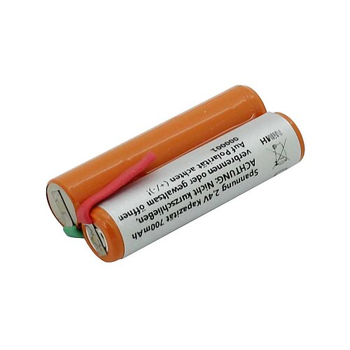 Akkupack NiMH 2,4V 700mAh F1x2 Panasinic HHR-70AAA mit Lötfahnen