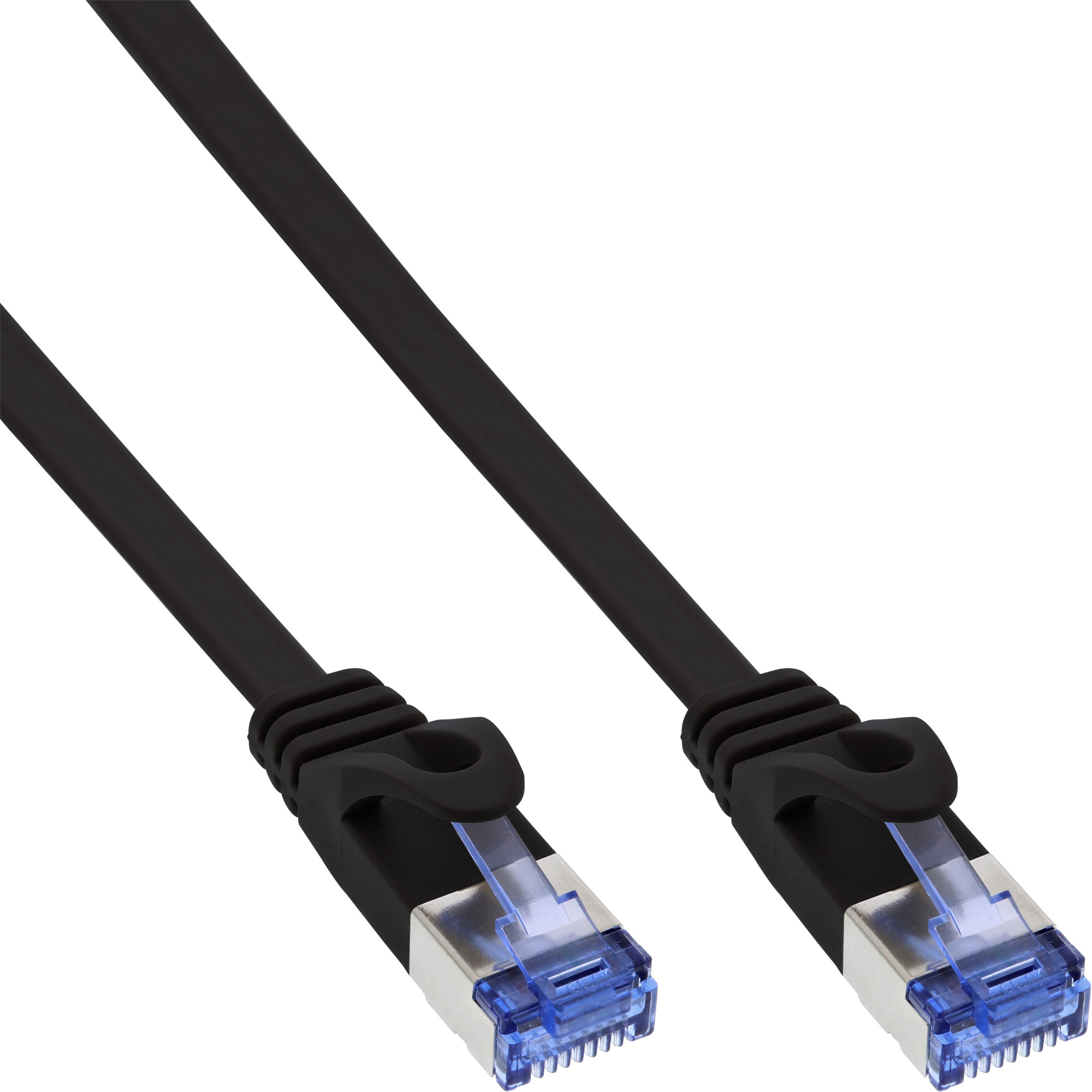Inline® Patchkabel flach, U/FTP, Cat.6A, schwarz, 1,5m