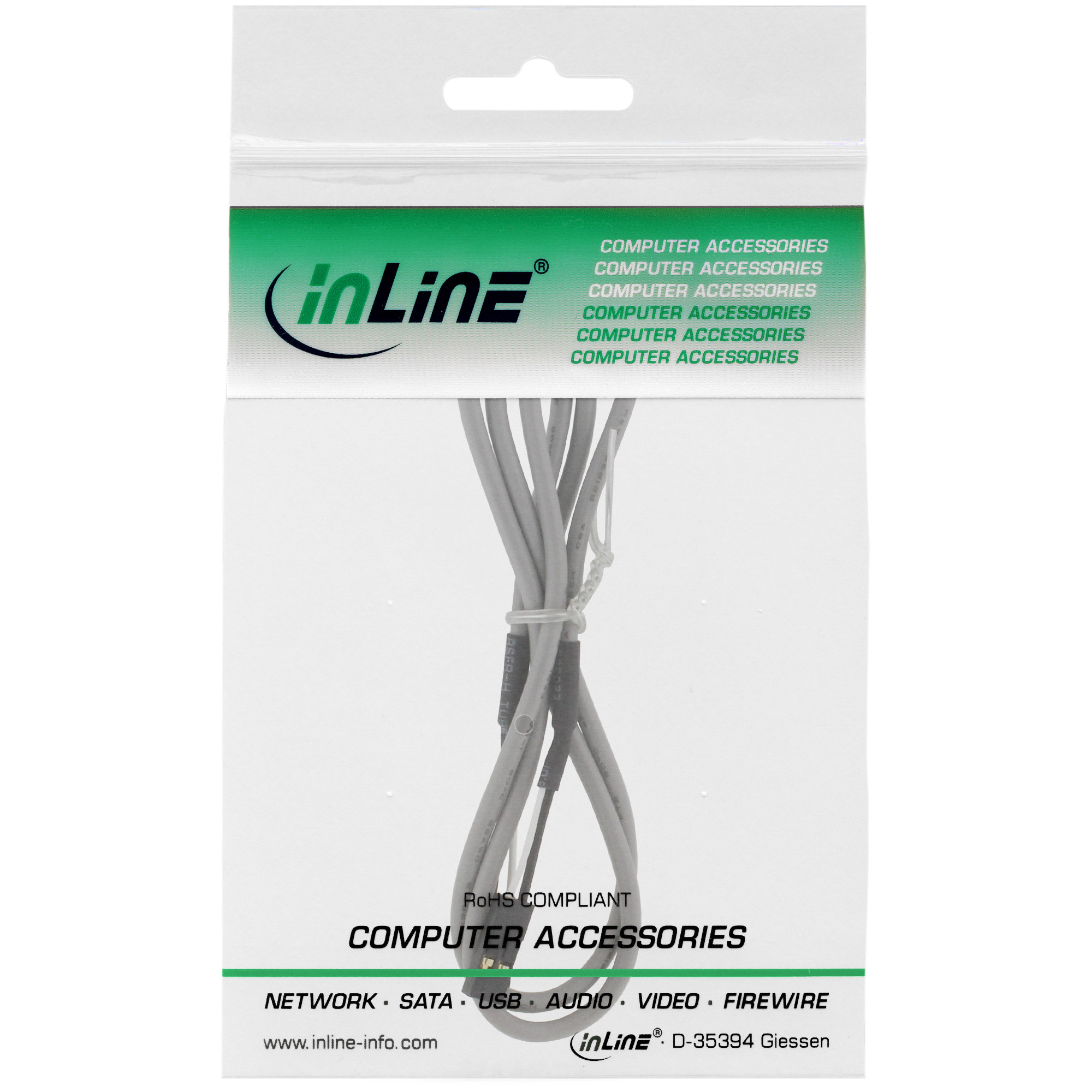 Inline® Audiokabel intern, digital, 2pol Stecker / Stecker, 0,9m