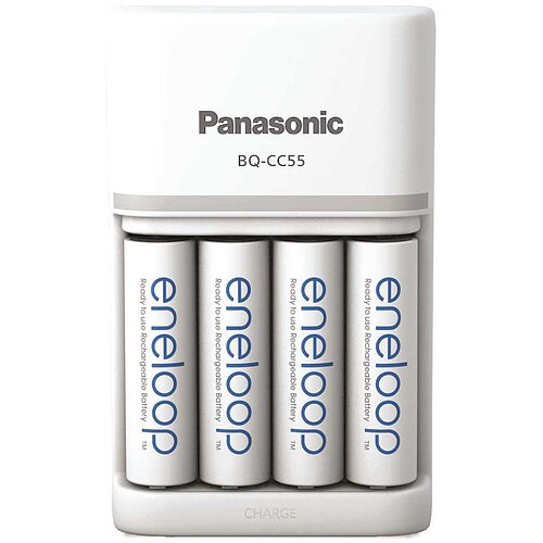 Panasonic eneloop Smart & Quick Charger BQ-CC55 inklusive 4x HR-3UTGB / BK-3MCDE