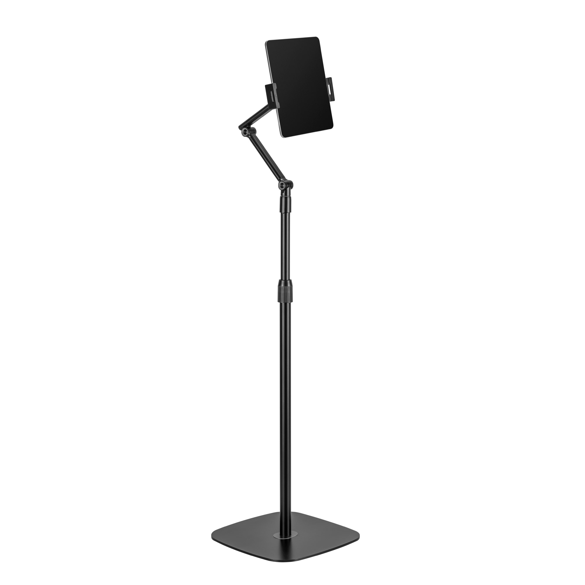 Inline® Tablet Halterung mit Bodenplatte aus Metall, bis 12,9", schwarz