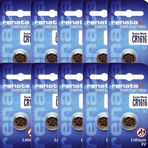 10x Renata CR1616 Lithium Knopfzelle 3V Batterie 