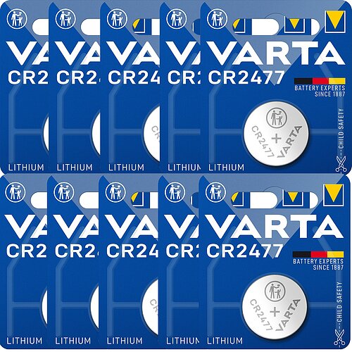 Varta CR2477 Lithium Knopfzelle ohne Absatz 10er Verpackung