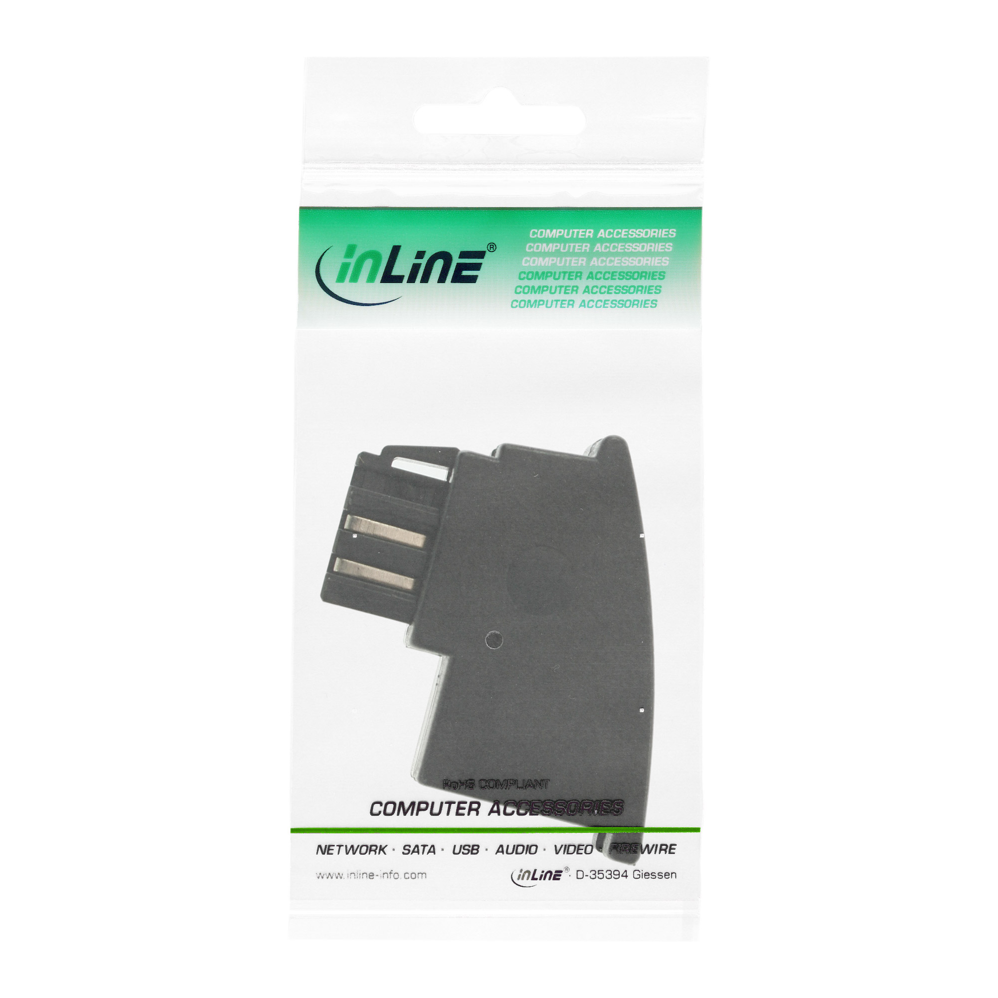 Inline® TAE-N Adapter, TAE-N Stecker auf RJ11 Buchse 6P4C