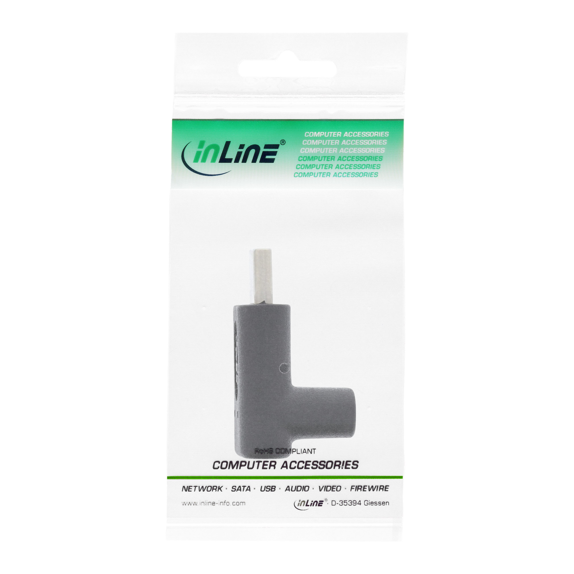 Inline® USB 3.2 Gen.2 Adapter, USB-C Stecker an C Buchse, oben/unten gewinkelt Inline® USB 3.2 Gen.2 Adapter, USB-C Stecker an C Buchse, oben/unten gewinkelt